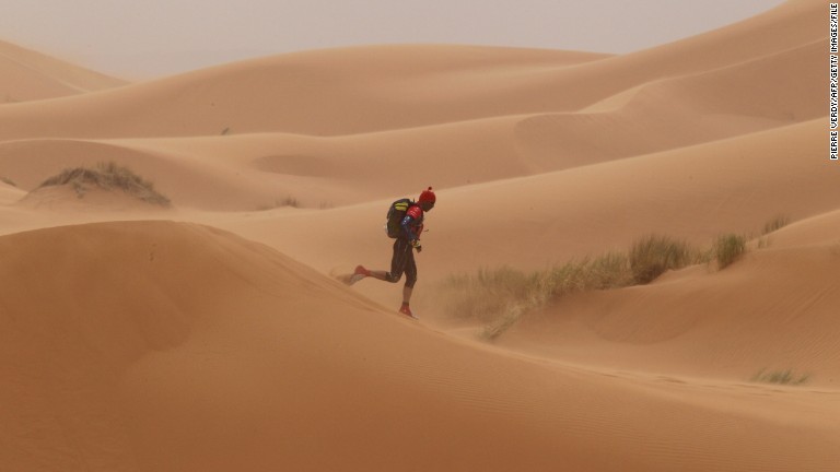 running in desert